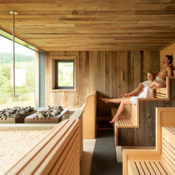 Weitblick Sauna im Familienhotel Schreinerhof 