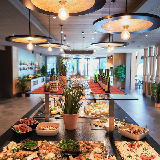 Restaurantbereich im Familienhotel Schreinerhof