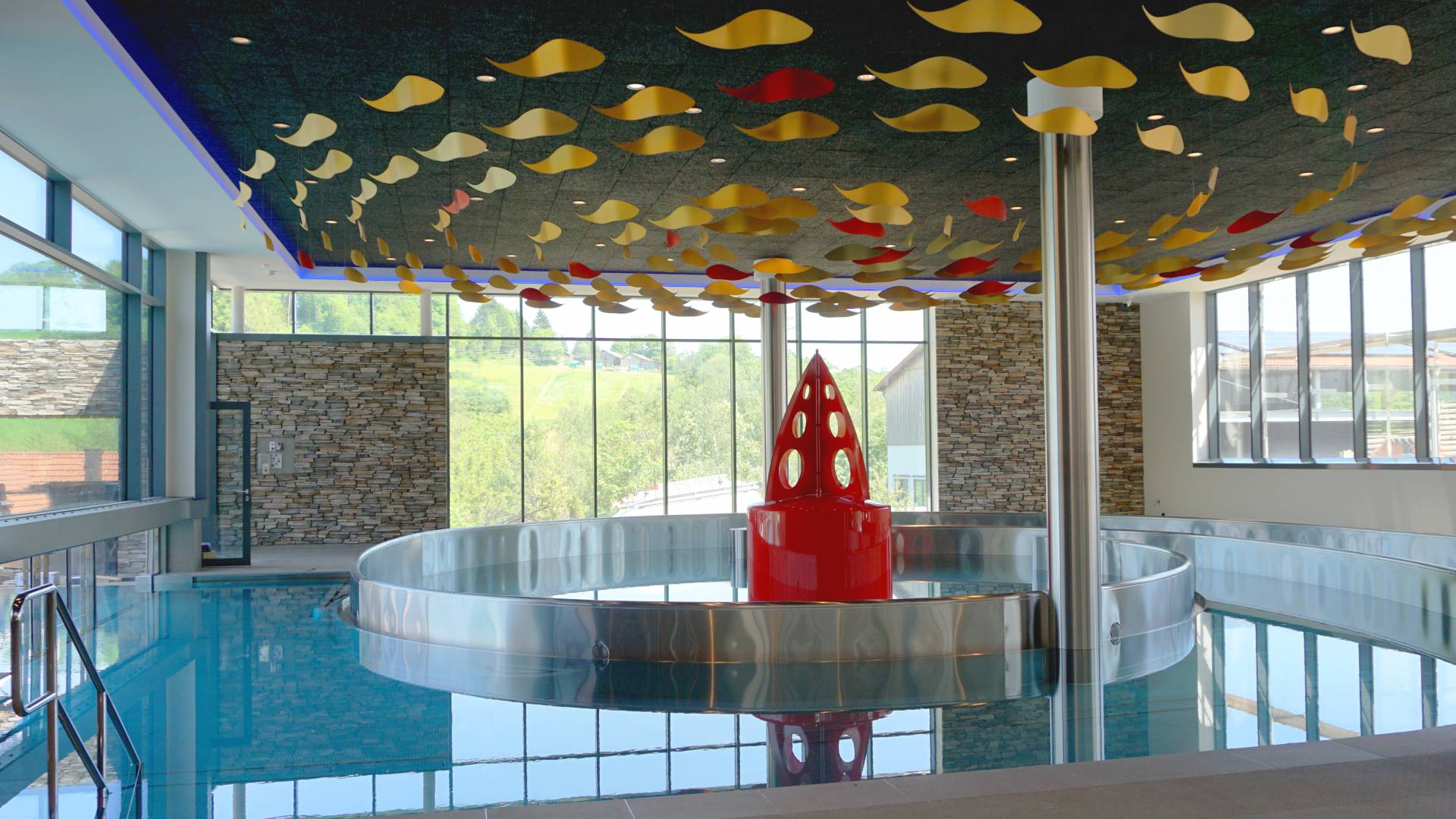 Die Wasserwelten mit Aquapark und Wellenbad für Kinder im Familienhotel Schreinerhof