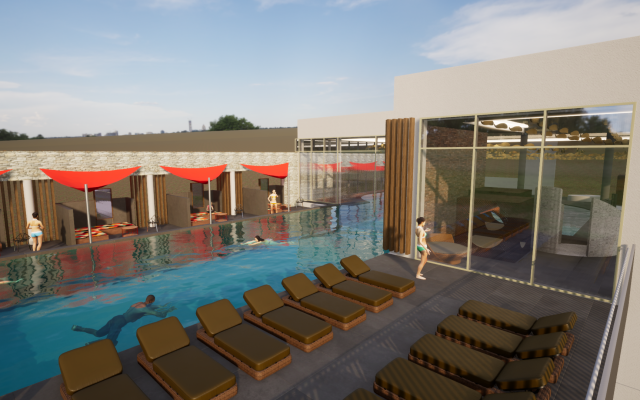 20-m Infinity Pool mit Liegeflächen